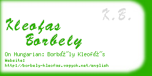 kleofas borbely business card
